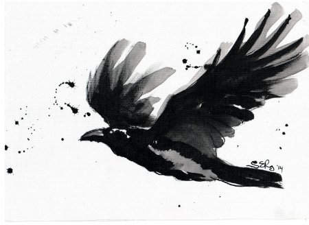 Птица чернилами