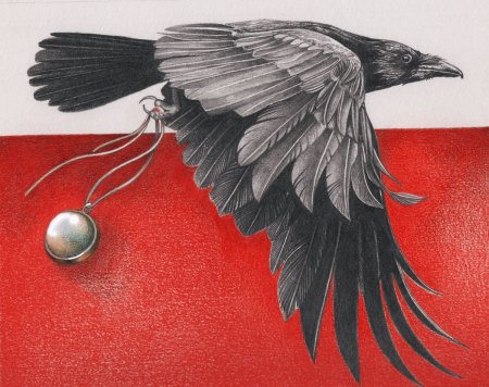 Ворон с глазом в клюве