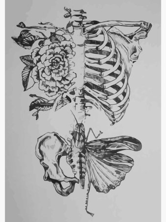 Наполовину скелет наполовину человек