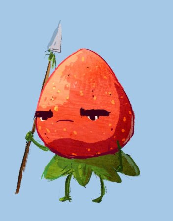 Веселая клубника арт