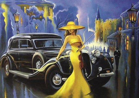 Картина ретро автомобиль