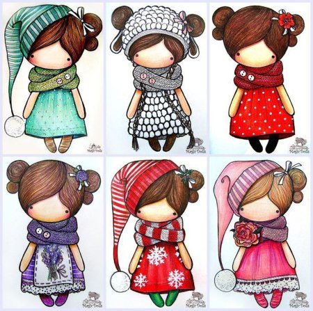 Милые мультяшные девочки