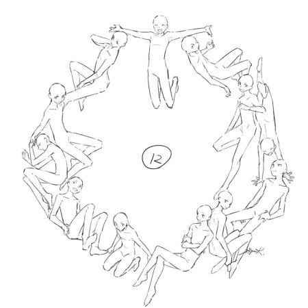 Позы для рисования группы людей