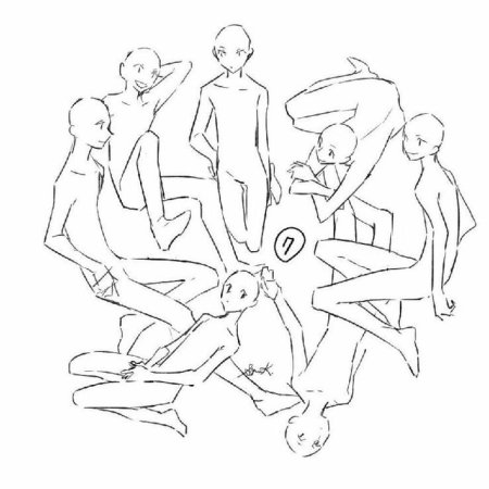 Групповые позы для рисования