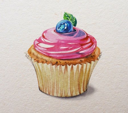 Акварельный капкейк