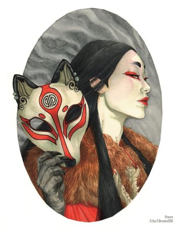 Кицунэ японская мифология маска