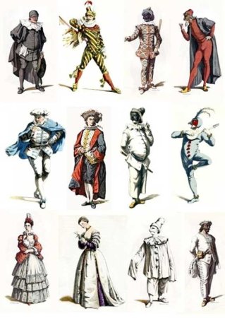 Комедия дель арте маски персонажей