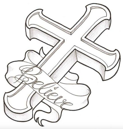 Татуировка крест эскиз