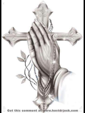 Молящие руки с крестиком