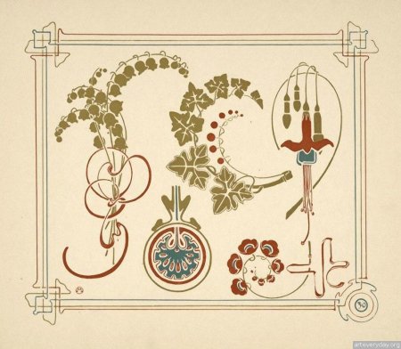 Растительный орнамент арт нуво Модерн