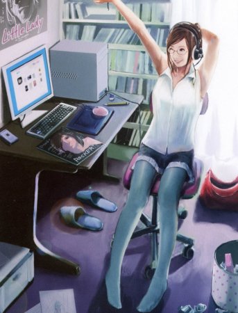 Рисованные компьютерные девушки