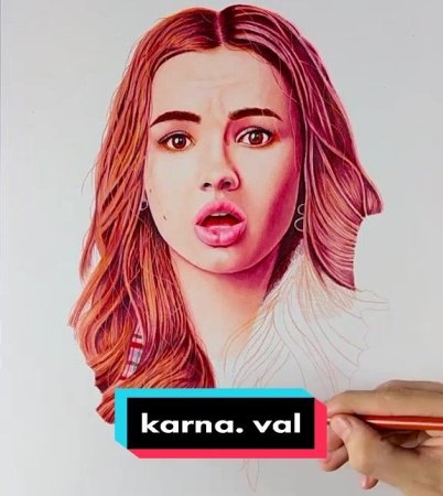 Портрет Вали карнавал карандашом