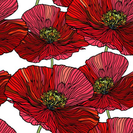 Стилизованные цветы в цвете