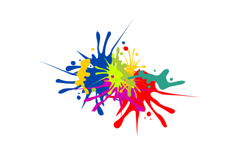 Цветные Кляксы на прозрачном фоне