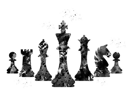 Шахматные фигуры акварель