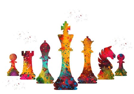 Шахматные фигуры акварель