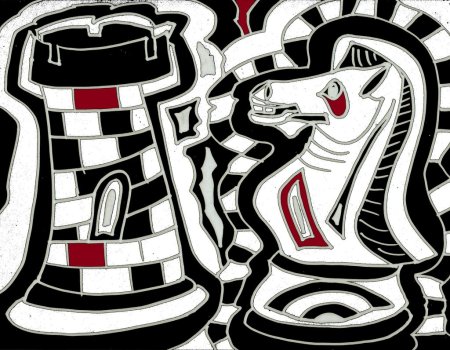 Шахматный конь арт