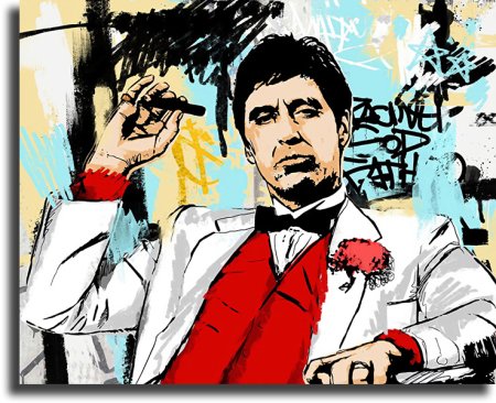 Аль Пачино лицо со шрамом поп арт