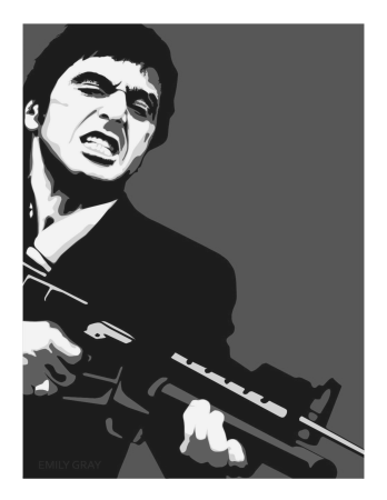 Аль Пачино лицо со шрамом арт