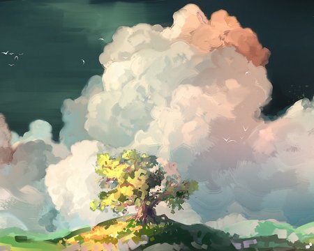 Облака гуашью