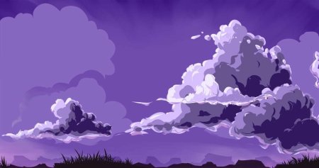 Красивое небо в мультяшном стиле