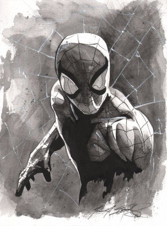 Человек паук арт карандашом