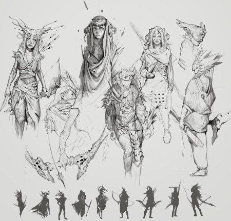 Чёрно-белые скетчи