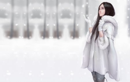 Девушка в шубе арт