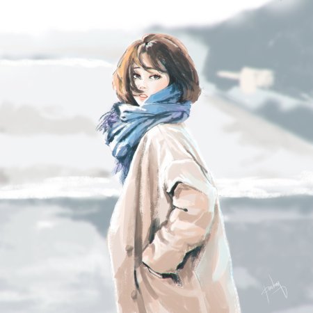 Портрет девушки в шарфе