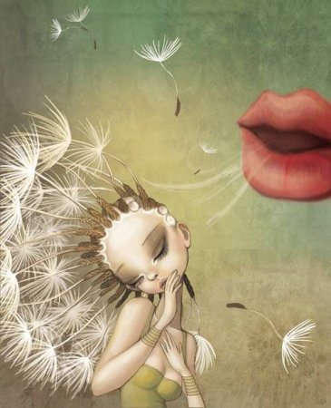 Девушка одуванчик арт