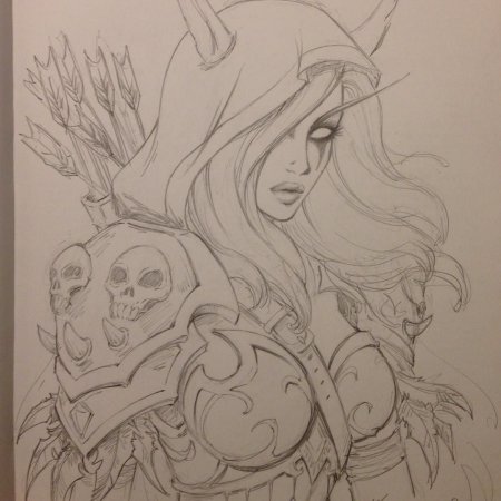 Сильвана Ветрокрылая эскиз тату