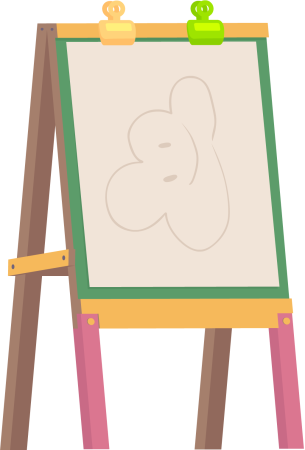 Детский мольберт для рисования без фона