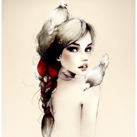 Эффектная девушка рисунок