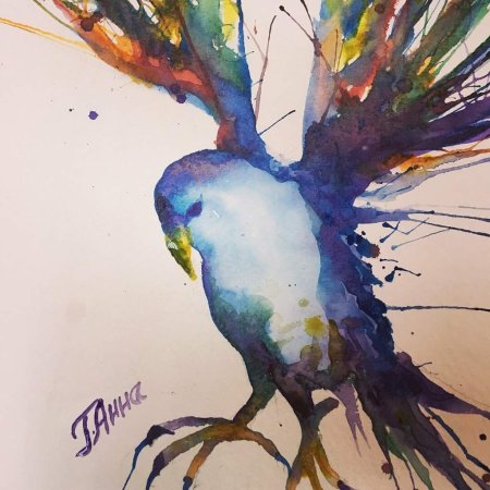 Кляксография акварелью