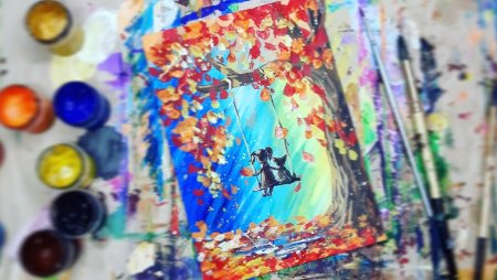 Рисование гуашью арт Клякса