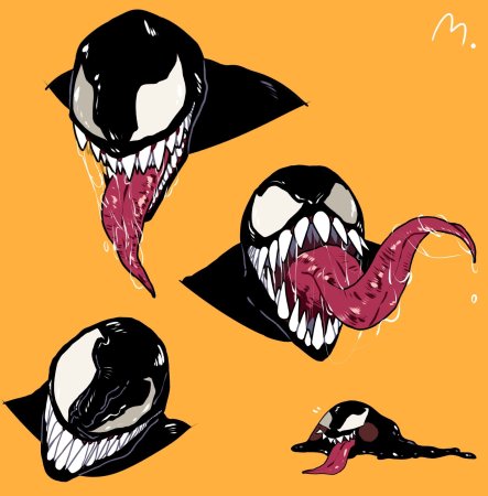 Веном на белом вектор