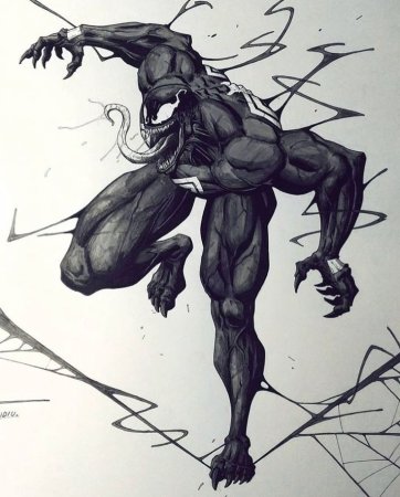 Веном рисунок для срисовки