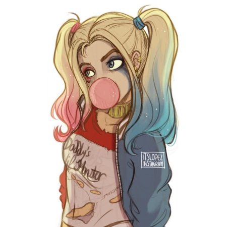 Харли Квин рисунок аниме