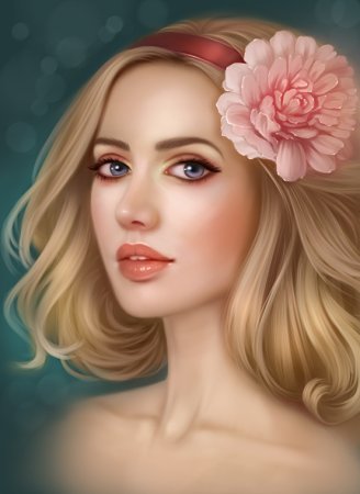 Портрет девушки цветной