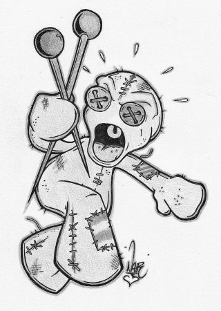 Кукла вуду карандашом