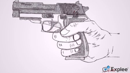 Нарисованное дуло пистолета