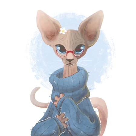 Кот сфинкс арт
