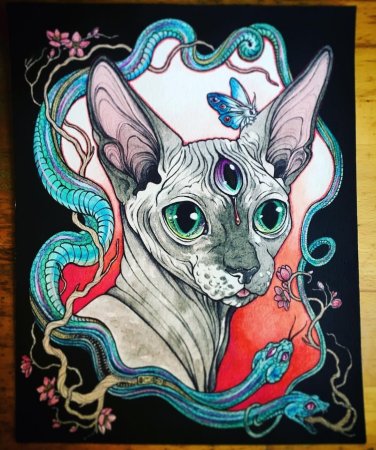 Сфинкс арт тату