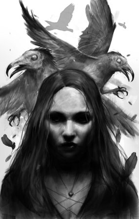 Фэнтези девушка с белыми глазами