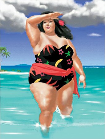 Полная девушка рисунок