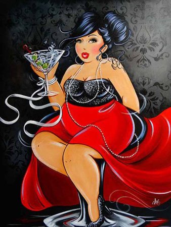 Мультяшная полная женщина