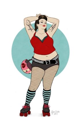 Арты полных девушек