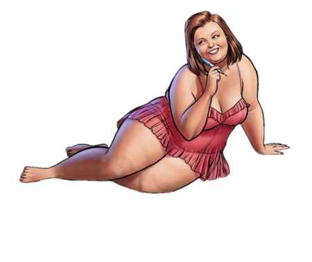 Нарисованная полная девушка