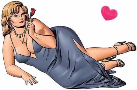 Мультяшная полная женщина