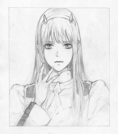 Аниме Zero two скетч